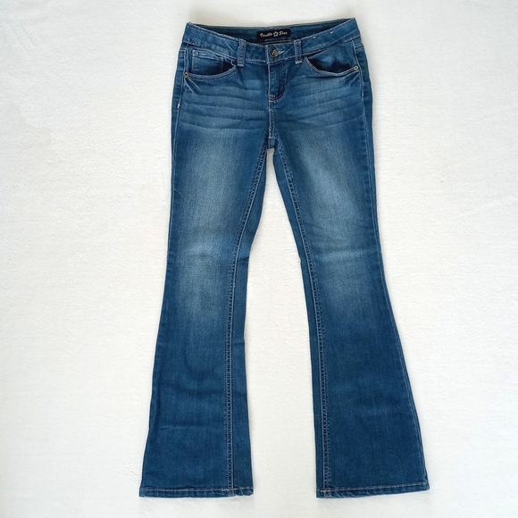 Great Flare Leg Boot Cut Low Rise Jeans Vanilla Star Size 12 (Juniors) - Picture 11 of 12